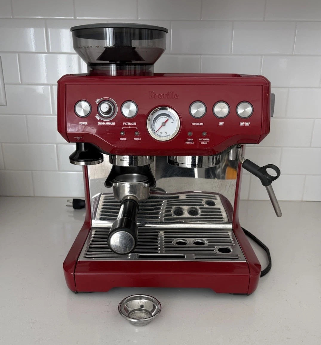 Rare Breville Barista Express BES870CXL Espresso Machine, Red Brushed Steel
