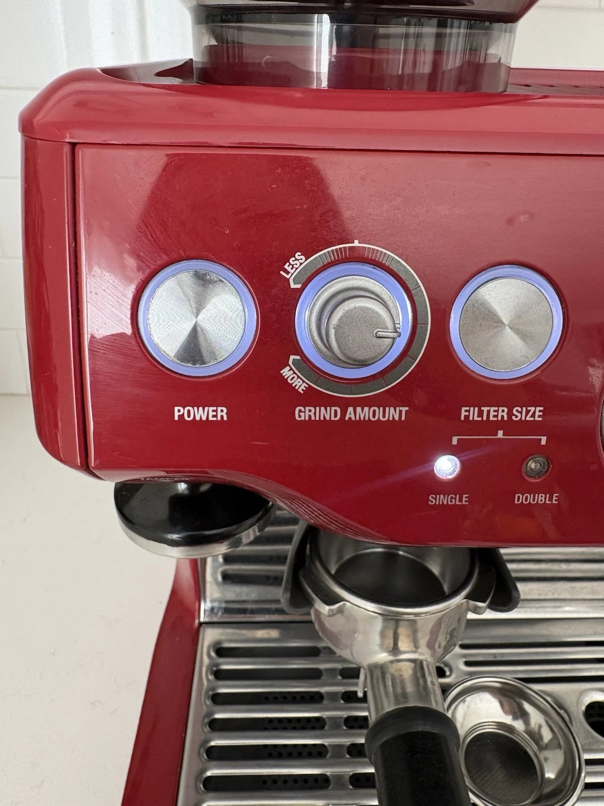 Rare Breville Barista Express BES870CXL Espresso Machine, Red Brushed Steel